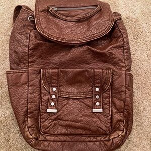 Brown Textured Backpack